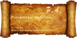 Porubszky Agáta névjegykártya